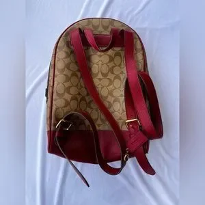 Unused Coach Burgundy & Tan Backpack Vintage Coach Leather Backpack, British Tan Rucksack  main image 2